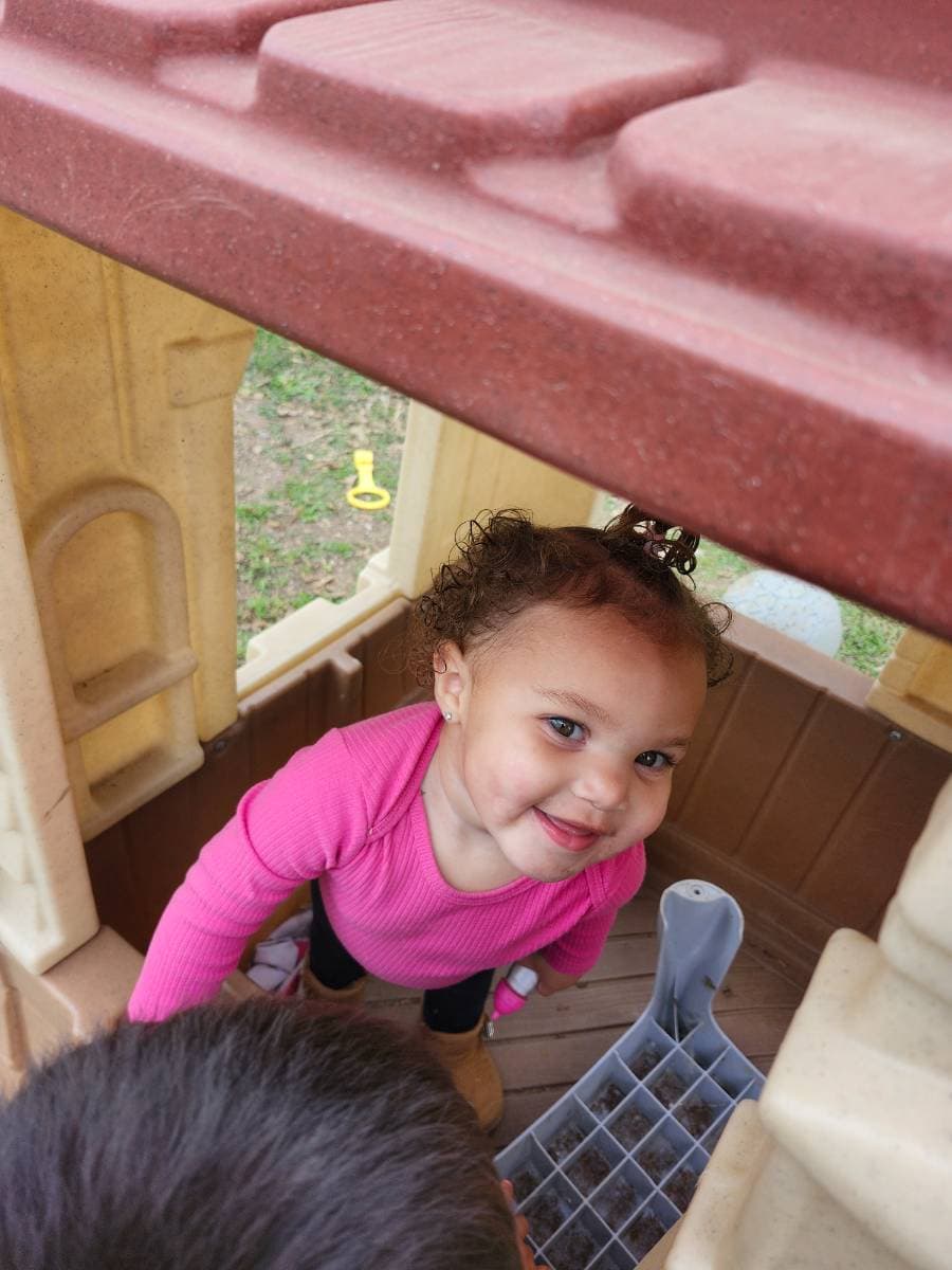 Playing in the playhouse